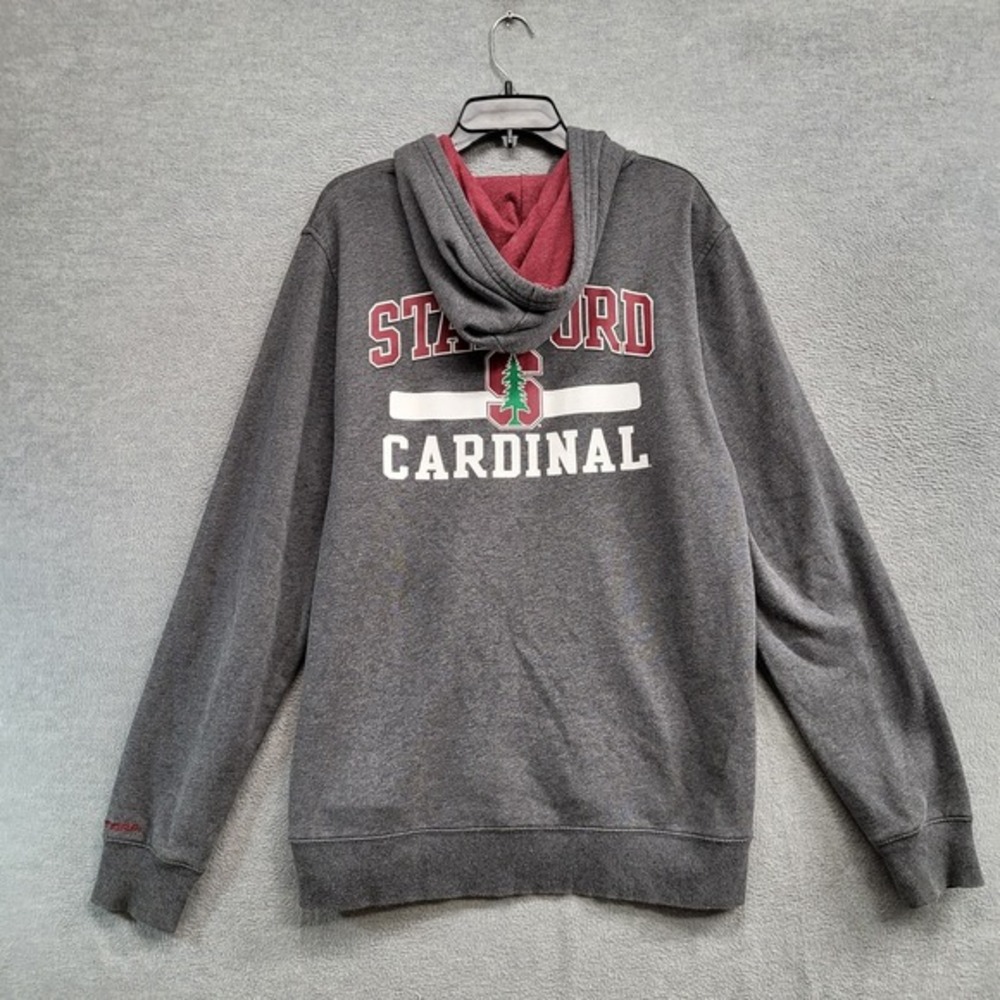 Stanford Cardinal Men Sweatshirt Large Gray Hoodie Under Armour Loose Full Zip